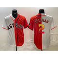 Houston Astros #2 Alex Bregman White Orange Fotopoulosg Split Stitched Jersey 2