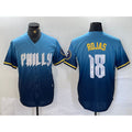 Philadelphia Phillies #18 Johan Rojas Blue Fotopoulosg 2024 City Connect Limited Stitched Jersey