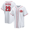 Cincinnati Reds #29 TJ Friedl White Fotopoulosg Home Replica Jersey