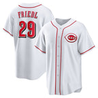 Cincinnati Reds #29 TJ Friedl White Fotopoulosg Home Replica Jersey