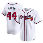 Atlanta Braves #44 Hank Aaron Player White Fotopoulosg Limited Home Game Stitched Jerseys