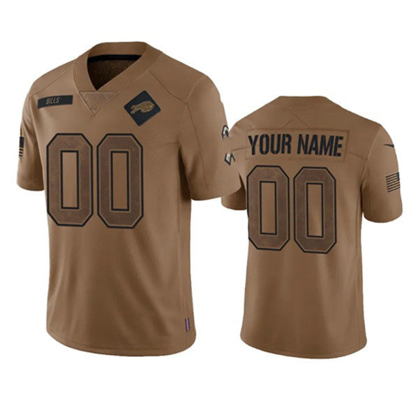 Custom B.Bills Active Player 2023 Brown Fotopoulosg Salute To Service Limited Stitched Jersey