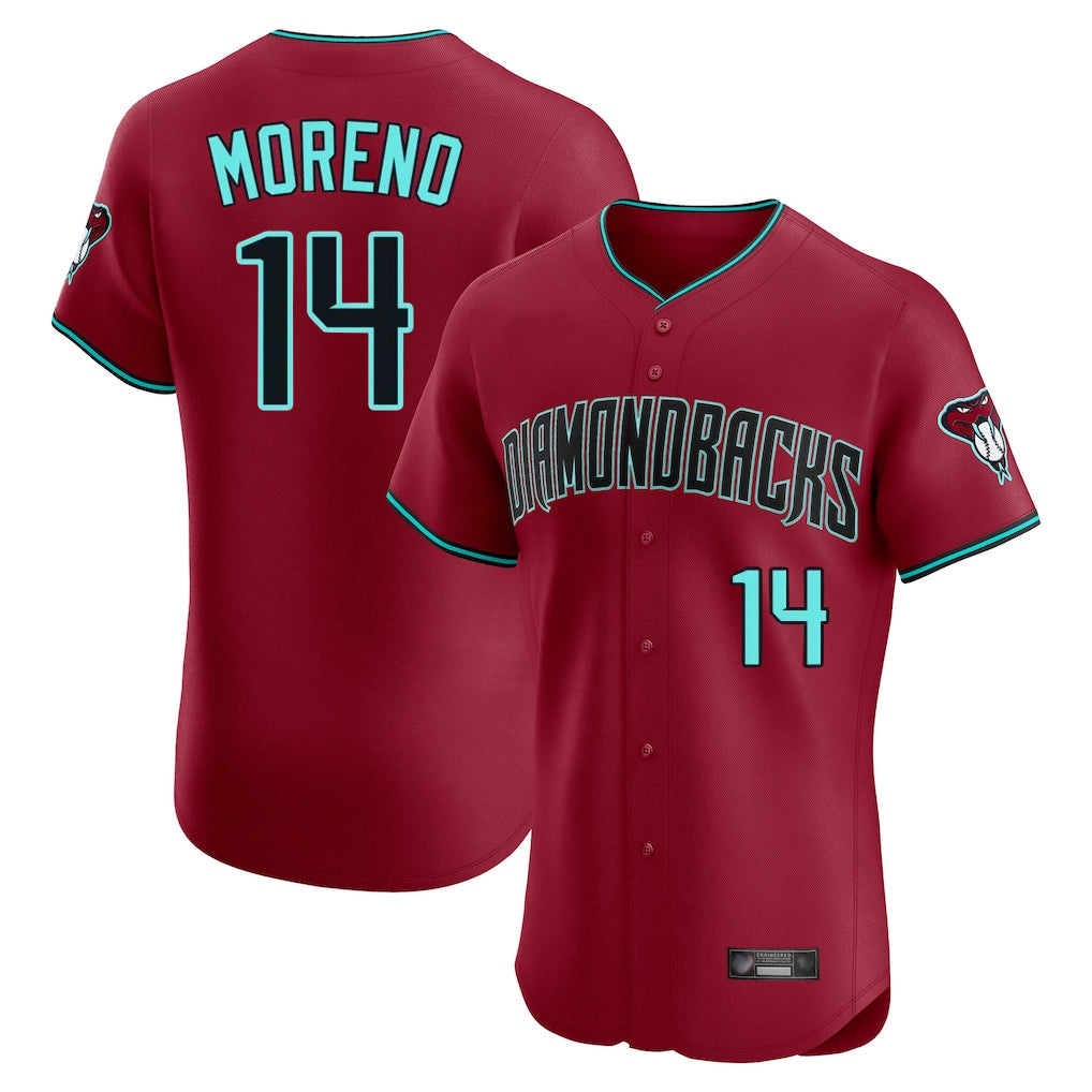 Arizona Diamondbacks #14 Gabriel Moreno Player Red Fotopoulosg Limited Elite Home Game Stitched Jerseys