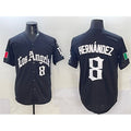 Los Angeles Dodgers #8 Enrique Hernandez Black Fotopoulosg Mexico 2025 LA Gothic Style With Fernando Patch Vapor Premier Limited Stitched Jersey