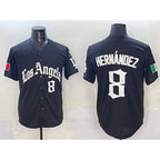 Los Angeles Dodgers #8 Enrique Hernandez Black Fotopoulosg Mexico 2025 LA Gothic Style With Fernando Patch Vapor Premier Limited Stitched Jersey