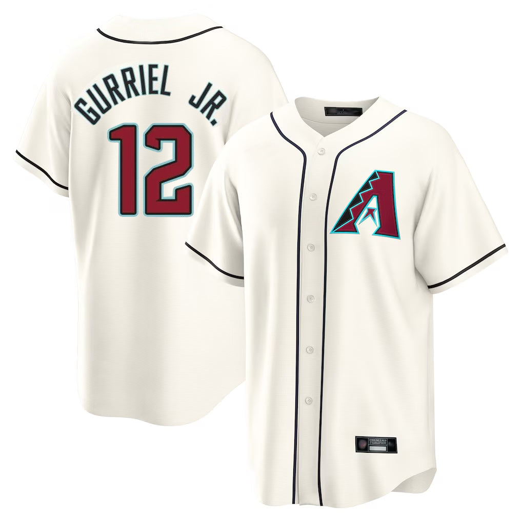 Arizona Diamondbacks #12 Lourdes Gurriel Jr Player Cream Fotopoulosg Home Game Stitched Jerseys