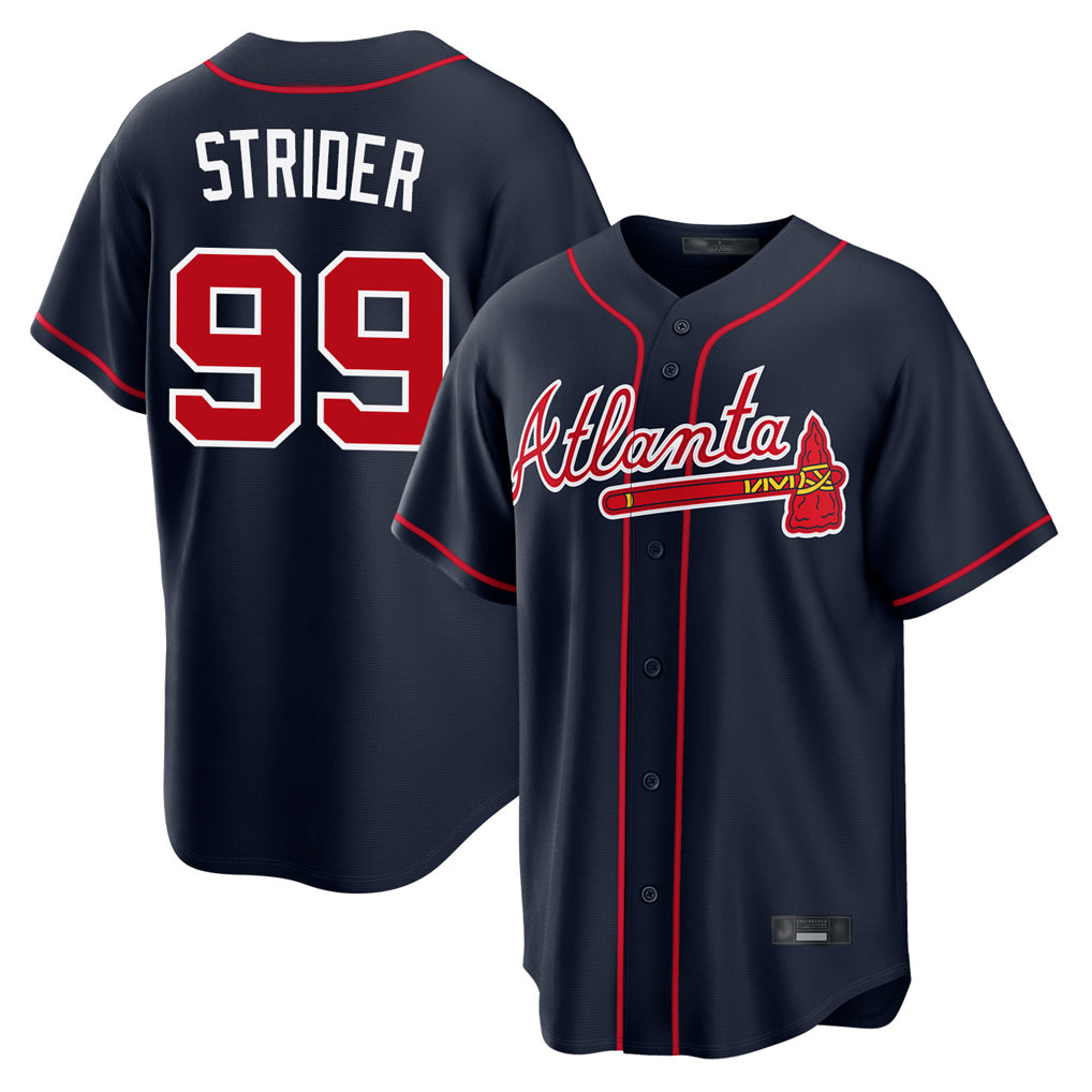Atlanta Braves #99 Spencer Strider Player Navy Fotopoulosg Home Game Stitched Jerseys