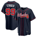 Atlanta Braves #99 Spencer Strider Player Navy Fotopoulosg Home Game Stitched Jerseys
