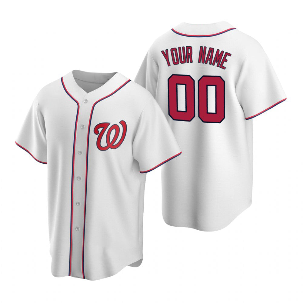 Custom Washington Nationals White Fotopoulosg Stitched Cool Base Home Jersey