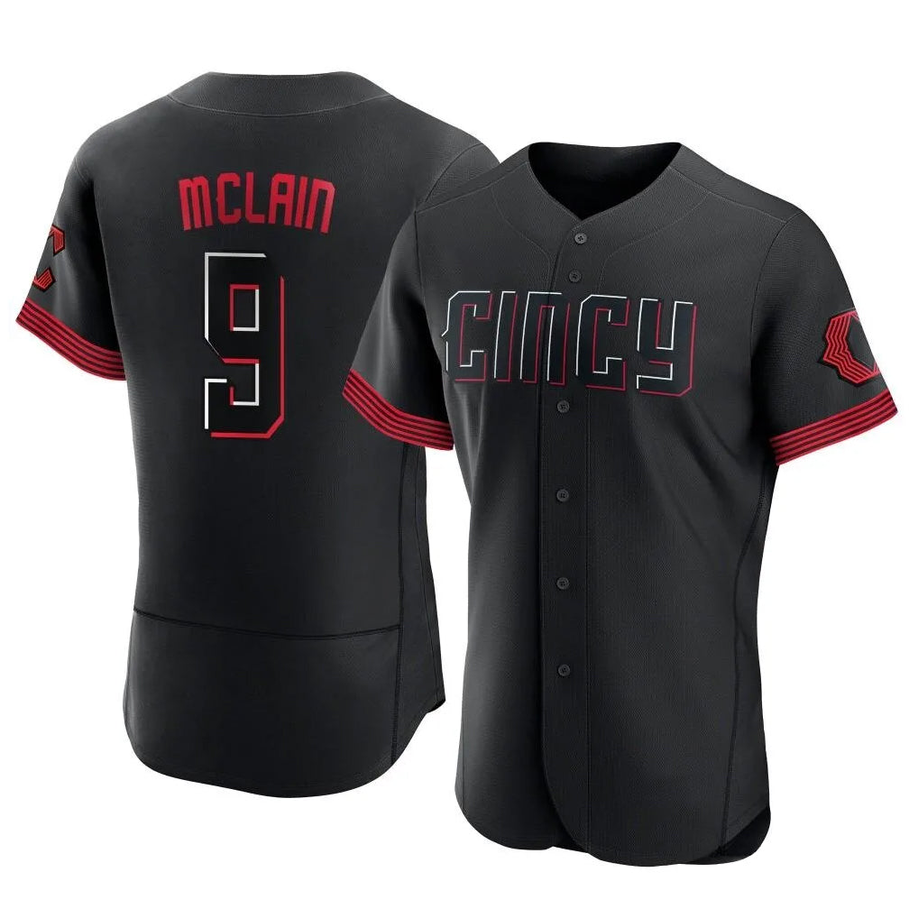 Cincinnati Reds #9 Matt McLain Player Black Fotopoulosg City Connect Limited Elite Home Stitched Jerseys