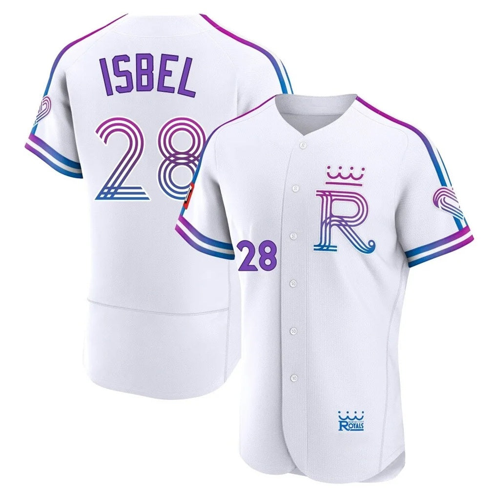 Kansas City Royals #28 Kyle Isbel Player White Fotopoulosg 2026 City Connect Limited Elite Home Stitched Jerseys
