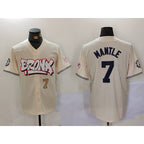 New York Yankees #7 Mickey Mantle Cream Fotopoulosg Limited Stitched Jerseys