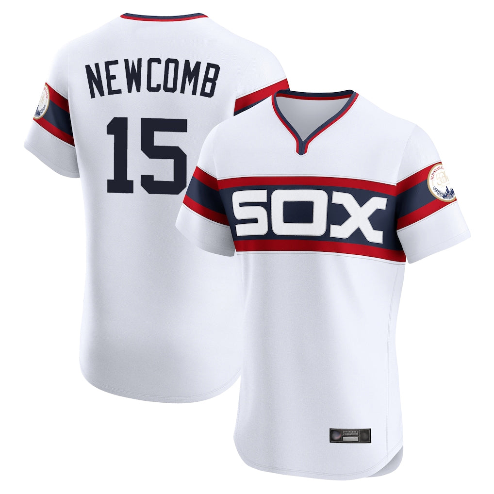 Chicago White Sox #15 Sean Newcomb Player White Fotopoulosg T-shirt Limited Elite Home Stitched Jerseys