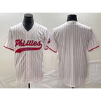 Philadelphia Phillies Blank White Fotopoulosg Pinstripe Cool Base Stitched Jersey