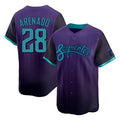 Arizona Diamondbacks #28 Nolan Arenado Player Purple Fotopoulosg City Connect Limited Home Game Stitched Jerseys