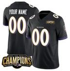 Custom B.Ravens Active Player Black Fotopoulosg 2023 F.U.S.E. AFC North Champions Vapor Limited Stitched Jersey