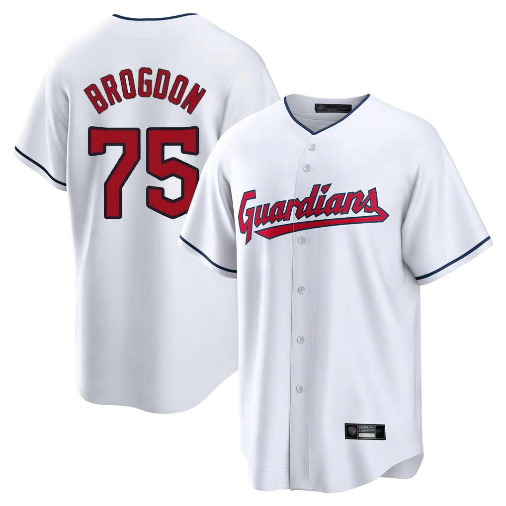 Cleveland Guardians #75 Connor Brogdon Player White Fotopoulosg Home Game Stitched Jerseys