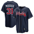 Atlanta Braves #31 Greg Maddux Player Navy Fotopoulosg Home Game Stitched Jerseys