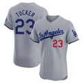 Los Angeles Dodgers #23 Kyle Tucker Player Gray Fotopoulosg Limited Elite Home Stitched Jerseys
