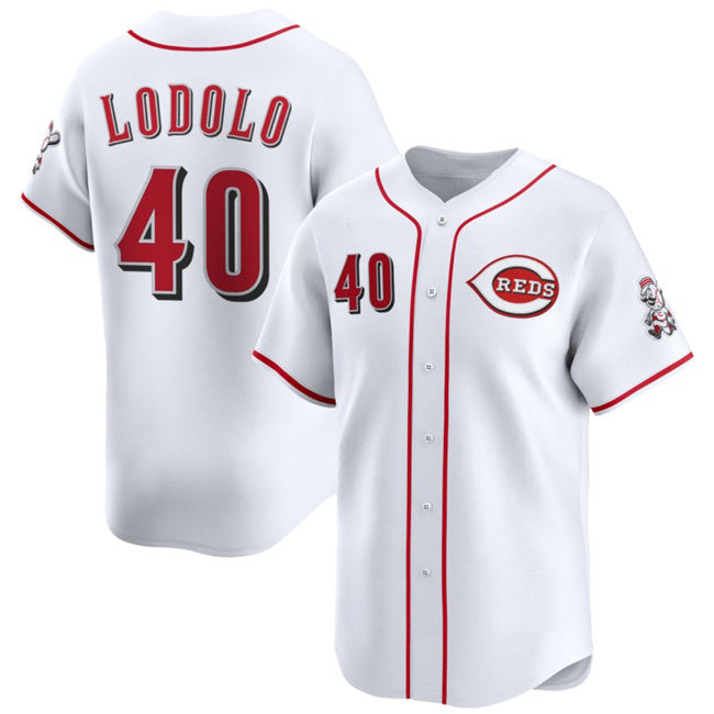 Cincinnati Reds #40 Nick Lodolo White Fotopoulosg Home Limited Stitched Jersey