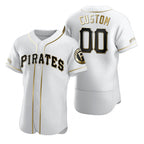 Custom Pittsburgh Pirates White Fotopoulosg Stitched Flex Base Golden Edition Jersey