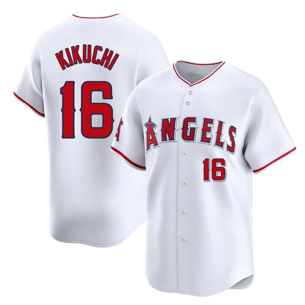 Los Angeles Angels #16 Yusei Kikuchi Player White Fotopoulosg Limited Home Stitched Jerseys