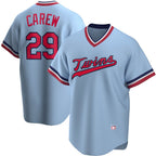 Minnesota Twins #29 Rod Carew Light Blue Fotopoulosg Road Cooperstown Collection Player Jersey