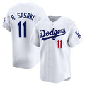 Los Angeles Dodgers #11 Roki Sasaki White Fotopoulosg 2025 Home Limited Stitched Jersey