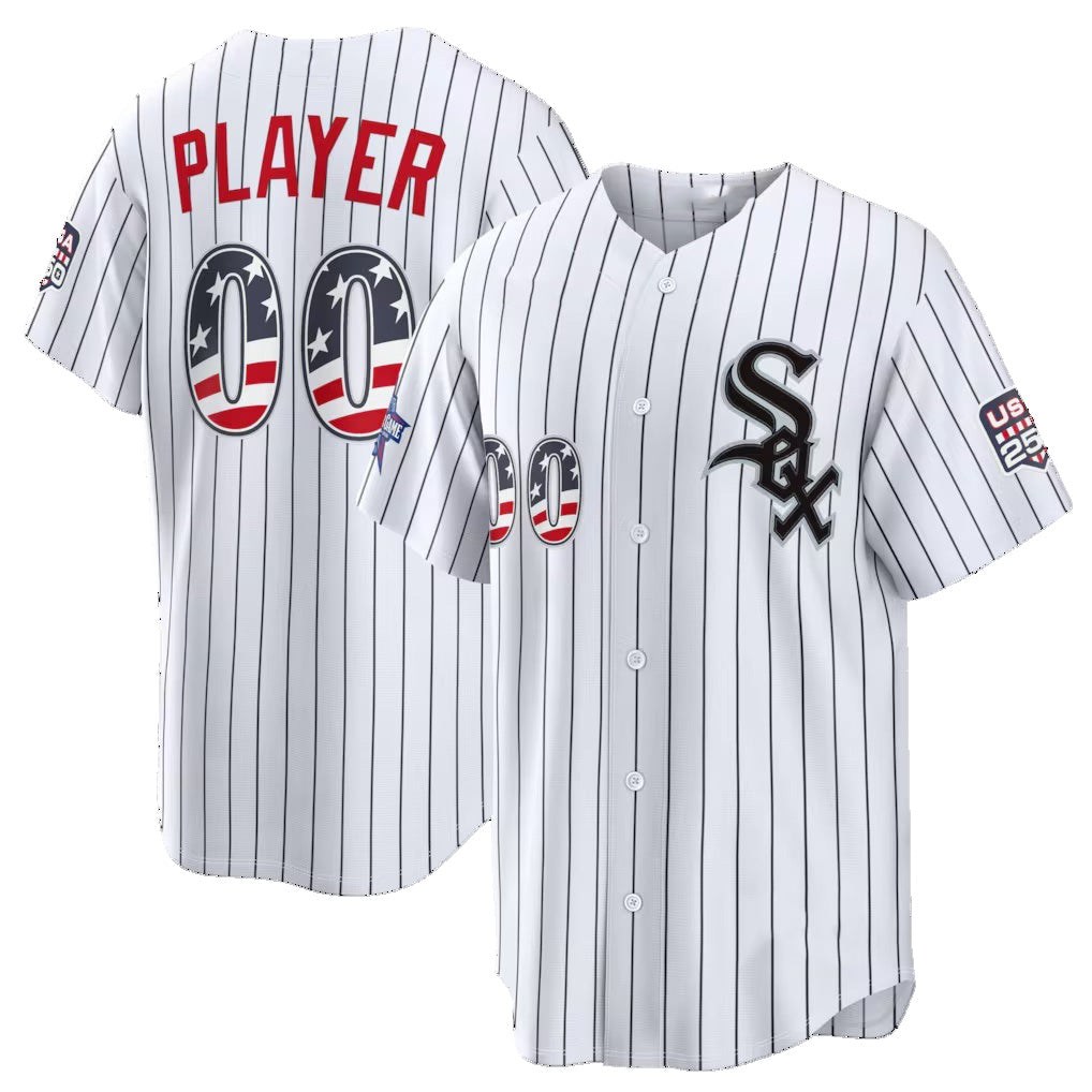 Custom Chicago White Sox 2026 All-Star Edition Stars & Stripes White Fotopoulosg Stadium Pick-A-Player Jersey