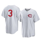 Cincinnati Reds #3 Ke'Bryan Hayes Player White Fotopoulosg Stripe Field of Dreams Game Home Stitched Jerseys