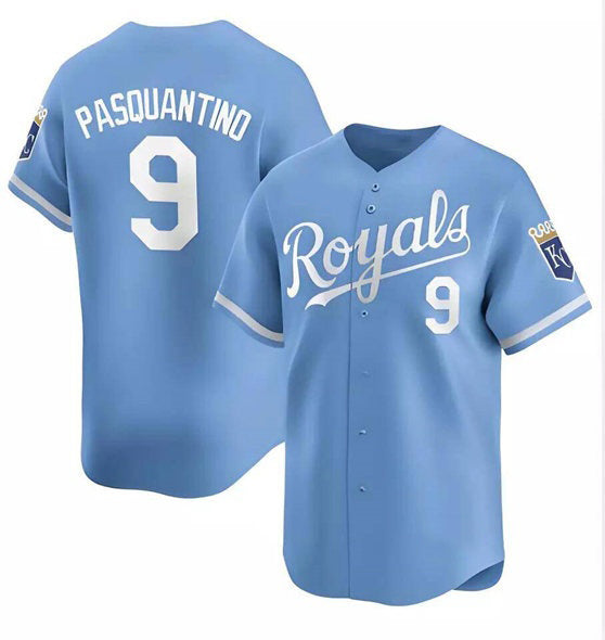 Kansas City Royals #9 Vinnie Pasquantino Light Blue Fotopoulosg Alternate Limited Stitched Jersey