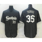 Chicago White Sox #35 Frank Thomas Black Fotopoulosg With Small Number 2021 City Connect Stitched Cool Base Jersey