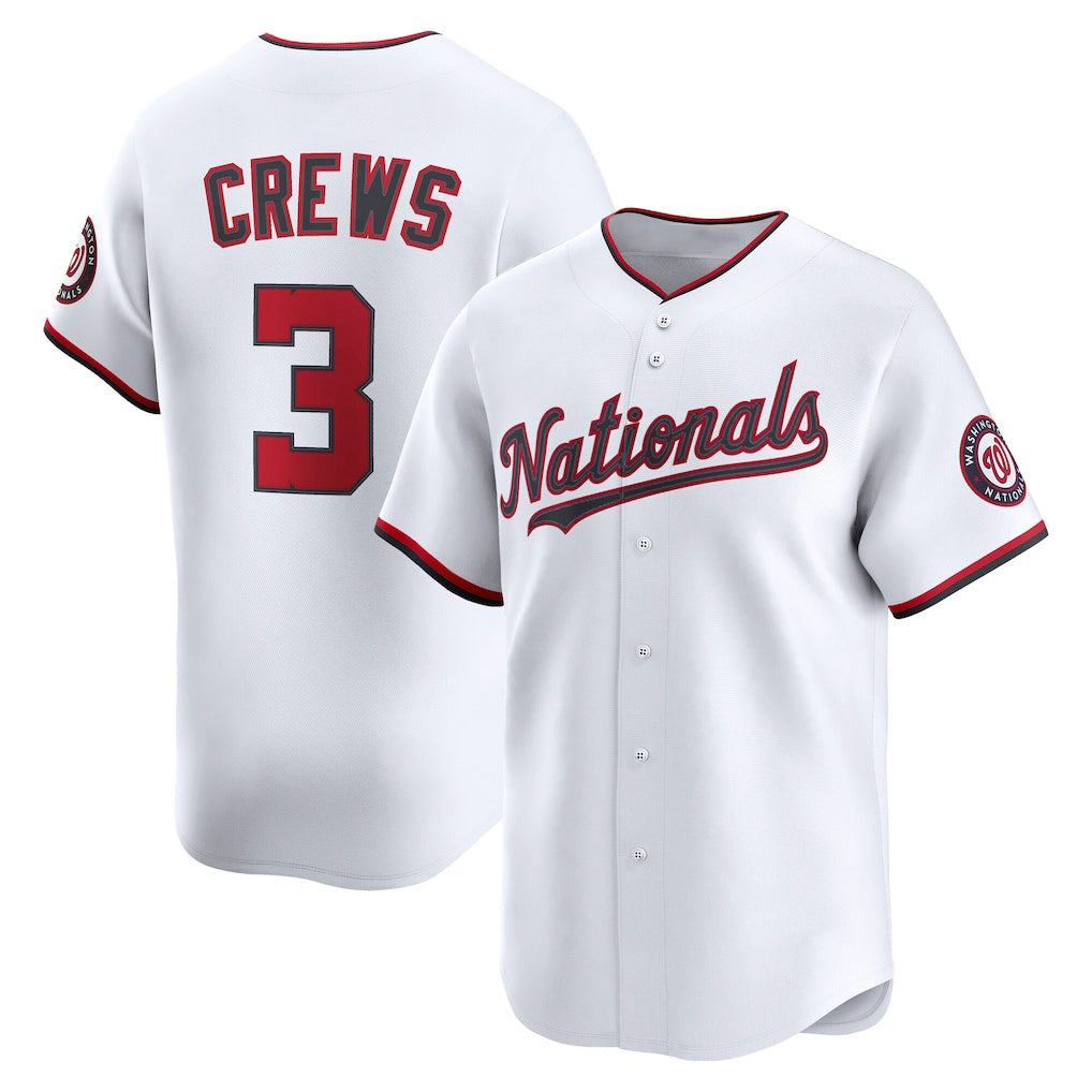 Washington Nationals #3 Dylan Crews White Fotopoulosg Home Limited Player Jersey