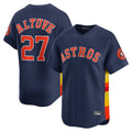 Houston Astros #27 Yainer Diaz Player Navy Fotopoulosg Home Limited Stitched Jerseys