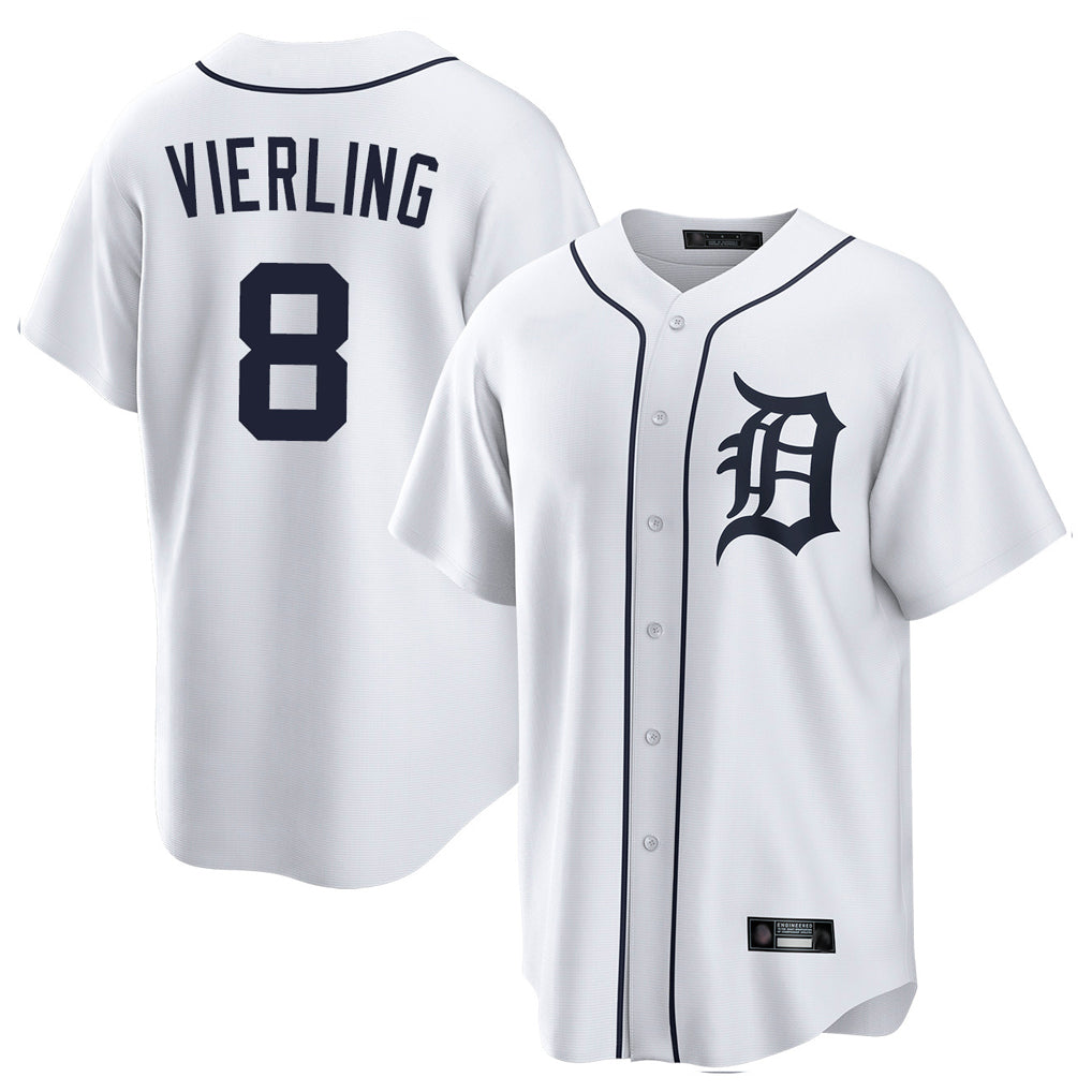 Detroit Tigers #8 Matt Vierling Player White Fotopoulosg Home Game Stitched Jerseys