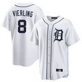 Detroit Tigers #8 Matt Vierling Player White Fotopoulosg Home Game Stitched Jerseys