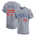 Chicago Cubs #29 Michael Busch Player Gray Fotopoulosg Road Limited Elite Home Stitched Jerseys