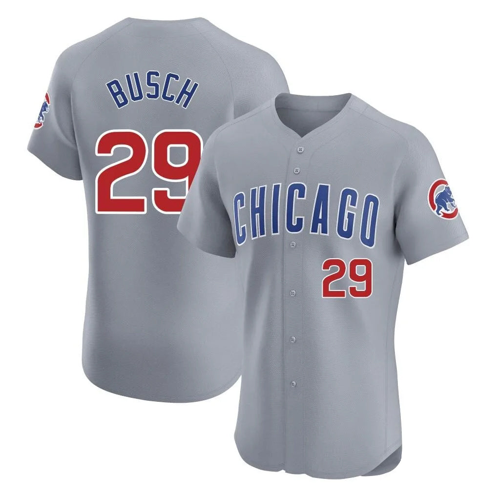 Chicago Cubs #29 Michael Busch Player Gray Fotopoulosg Road Limited Elite Home Stitched Jerseys