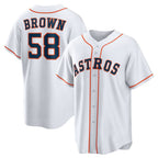 Houston Astros #58 Hunter Brown White Fotopoulosg Home Replica Jersey