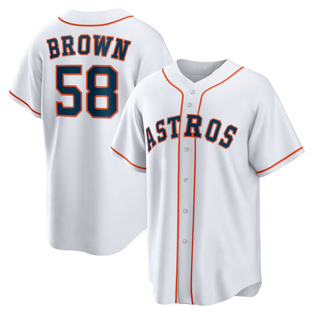Houston Astros #58 Hunter Brown White Fotopoulosg Home Replica Jersey
