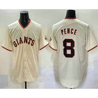 San Francisco Giants #8 Hunter Pence Cream Fotopoulosg Limited Stitched Jersey