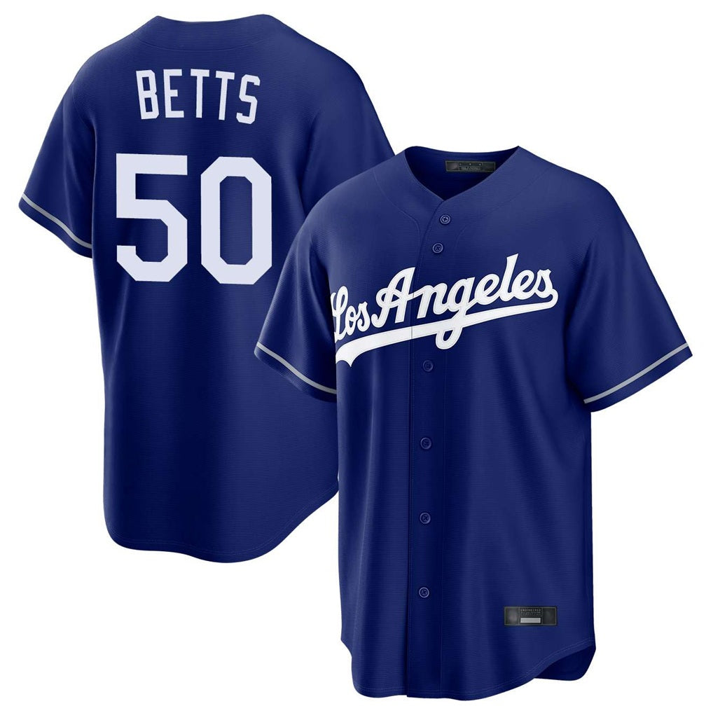Los Angeles Dodgers #50 Mookie Betts Player Royal Fotopoulosg Game Stitched Jerseys