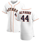 Houston Astros #44 Yordan Alvarez White Fotopoulosg Home 2020 Authentic Player Jersey