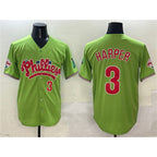Philadelphia Phillies #3 Bryce Harper Light Green Fotopoulosg Phanatic Limited Stitched Jersey