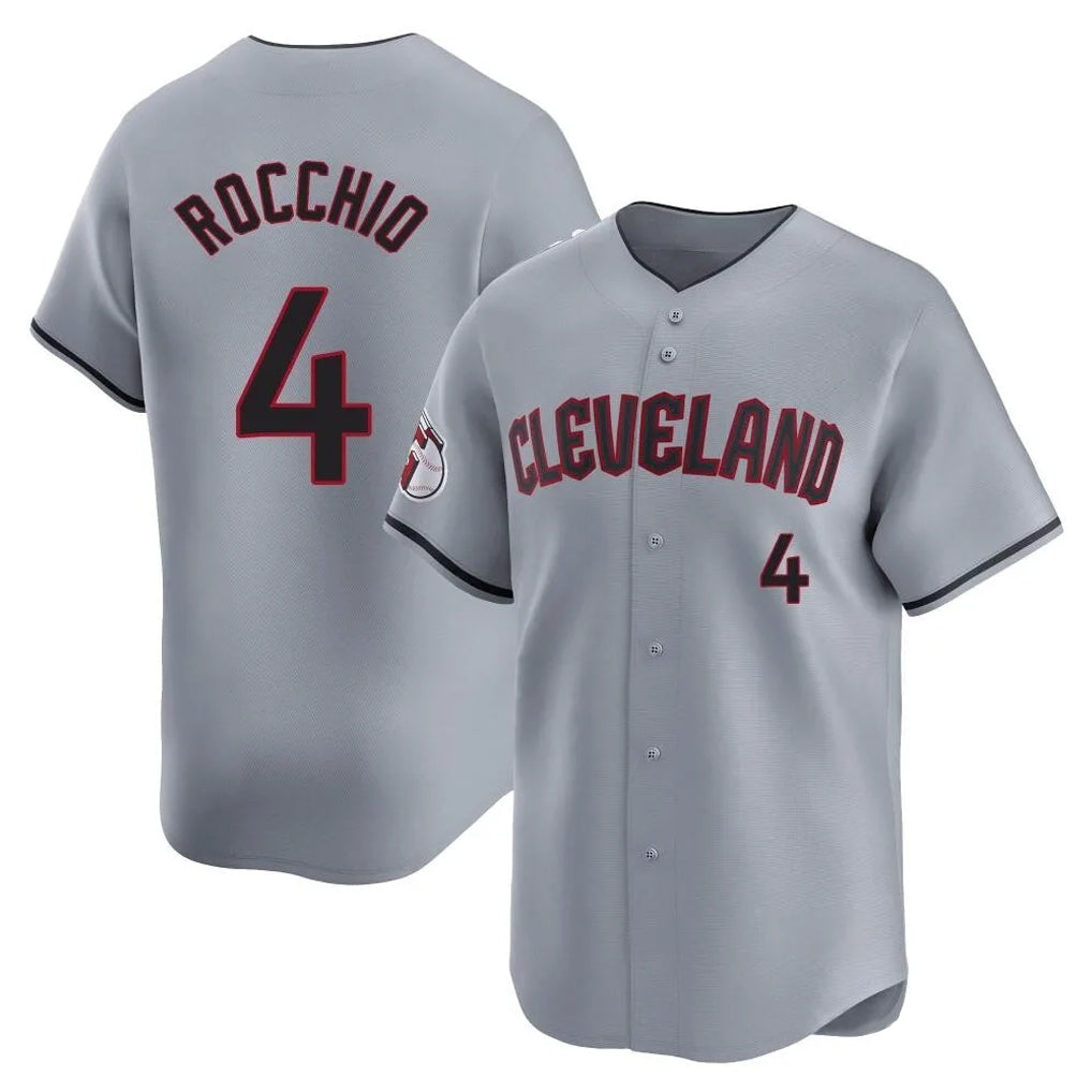 Cleveland Guardians #4 Brayan Rocchio Player Gray Fotopoulosg Road Limited Home Stitched Jerseys