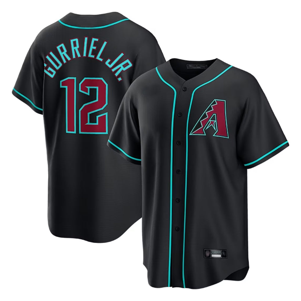 Arizona Diamondbacks #12 Lourdes Gurriel Jr Player Black Fotopoulosg Fashion Out Home Game Stitched Jerseys