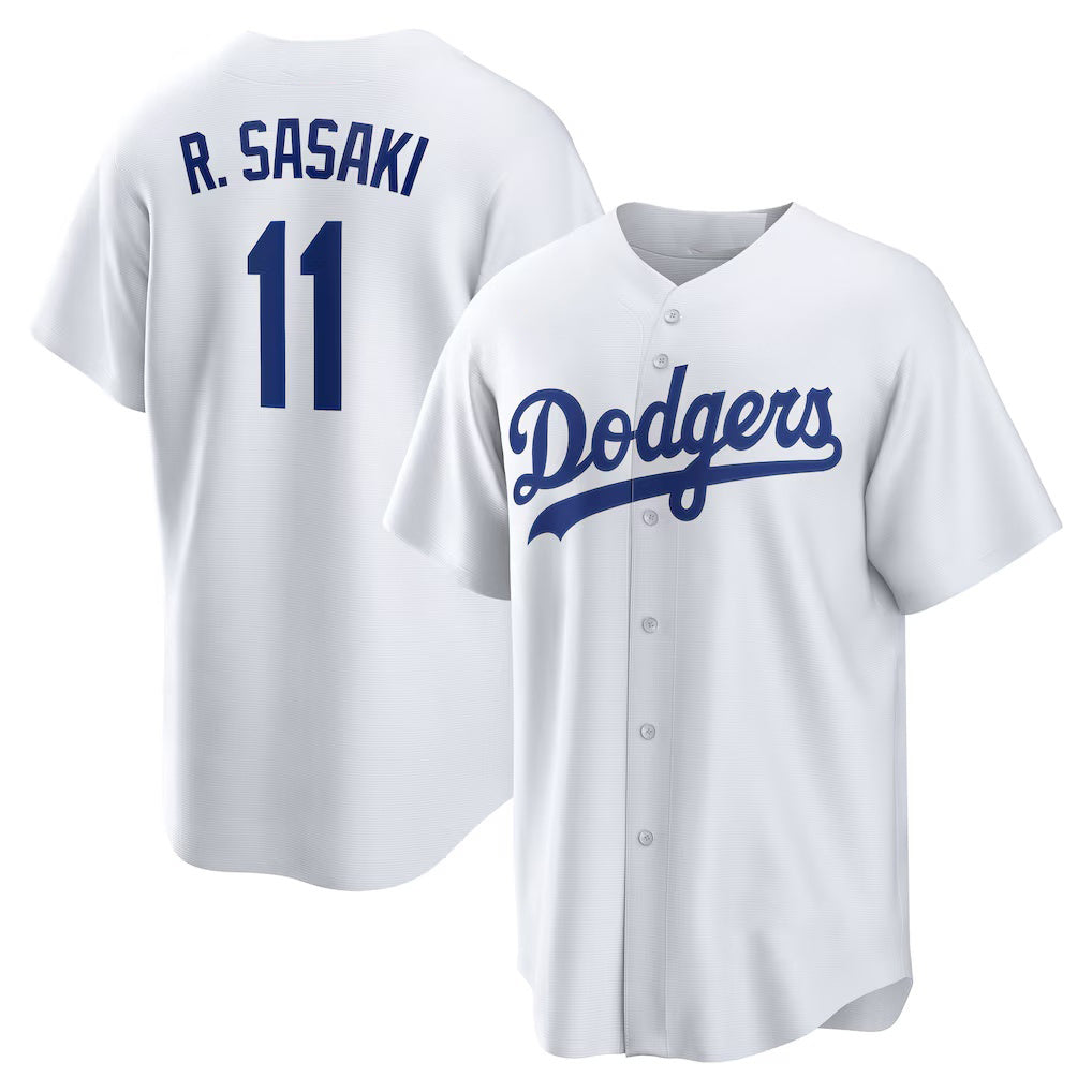 Los Angeles Dodgers #11 R¨­ki Sasaki White Fotopoulosg Home Replica Jersey