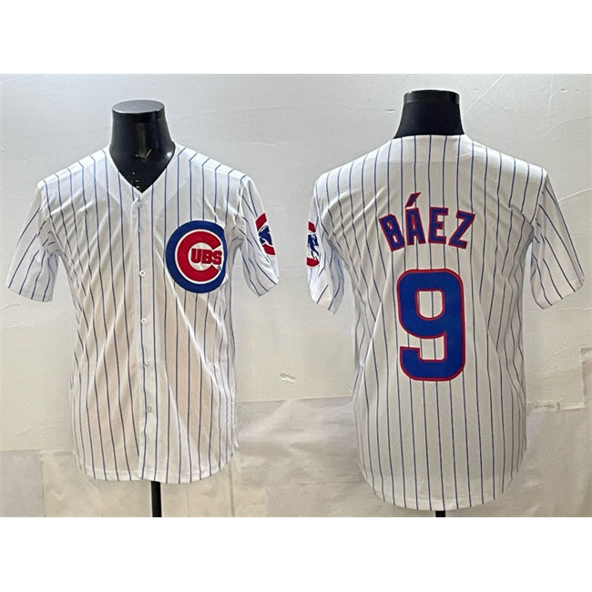 Chicago Cubs #9 Javier B¨¢ez White Fotopoulosg Home Limited Stitched Jersey