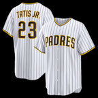 San Diego Padres #23 Fernando Tatis Jr. White Fotopoulosg Home Replica Player Jersey