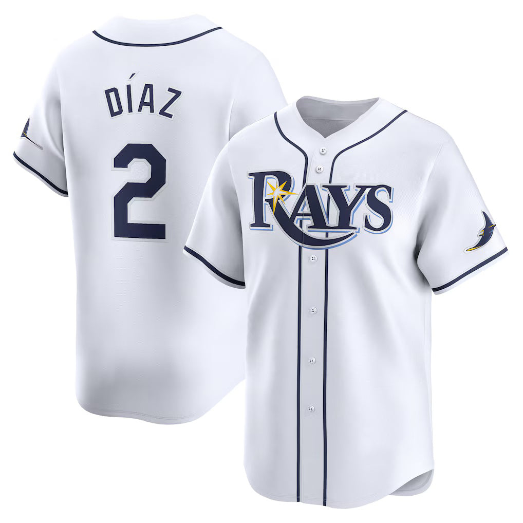 Tampa Bay Rays #2 Yandy Diaz White Fotopoulosg Home Limited Player Jersey